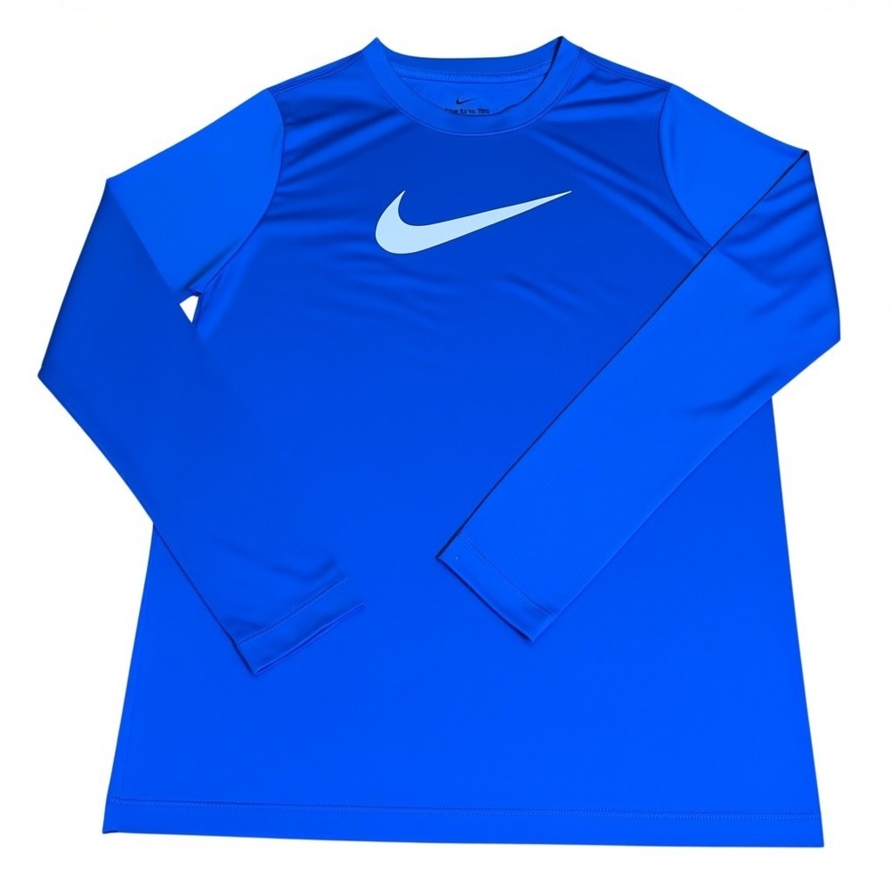 Nike Training Shirt Kids XL 18/20 Blue Excellent Dri Fit Long Sleeve DX1167-480